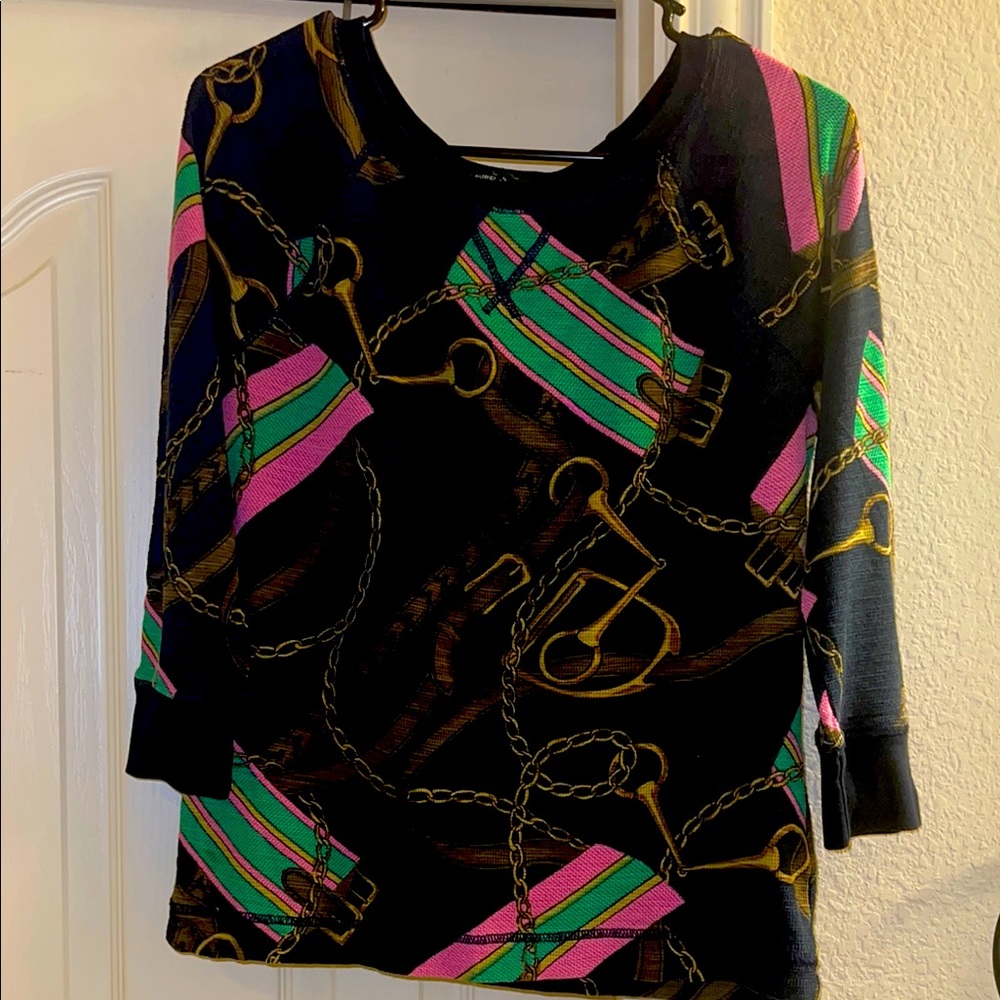 Ralph LaurenJeans Co. Navy and Pink Women's Top size medium